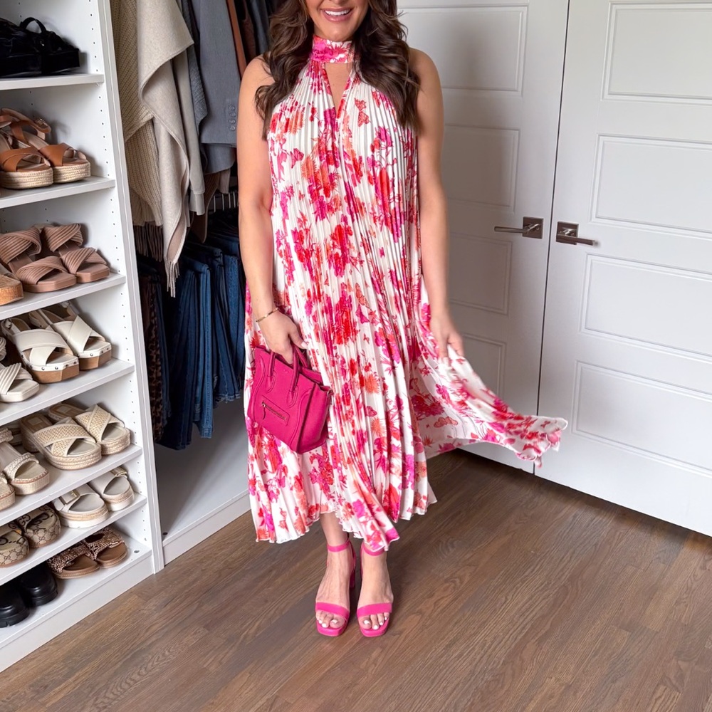 Petal & Pup Pink Floral Midi Dress